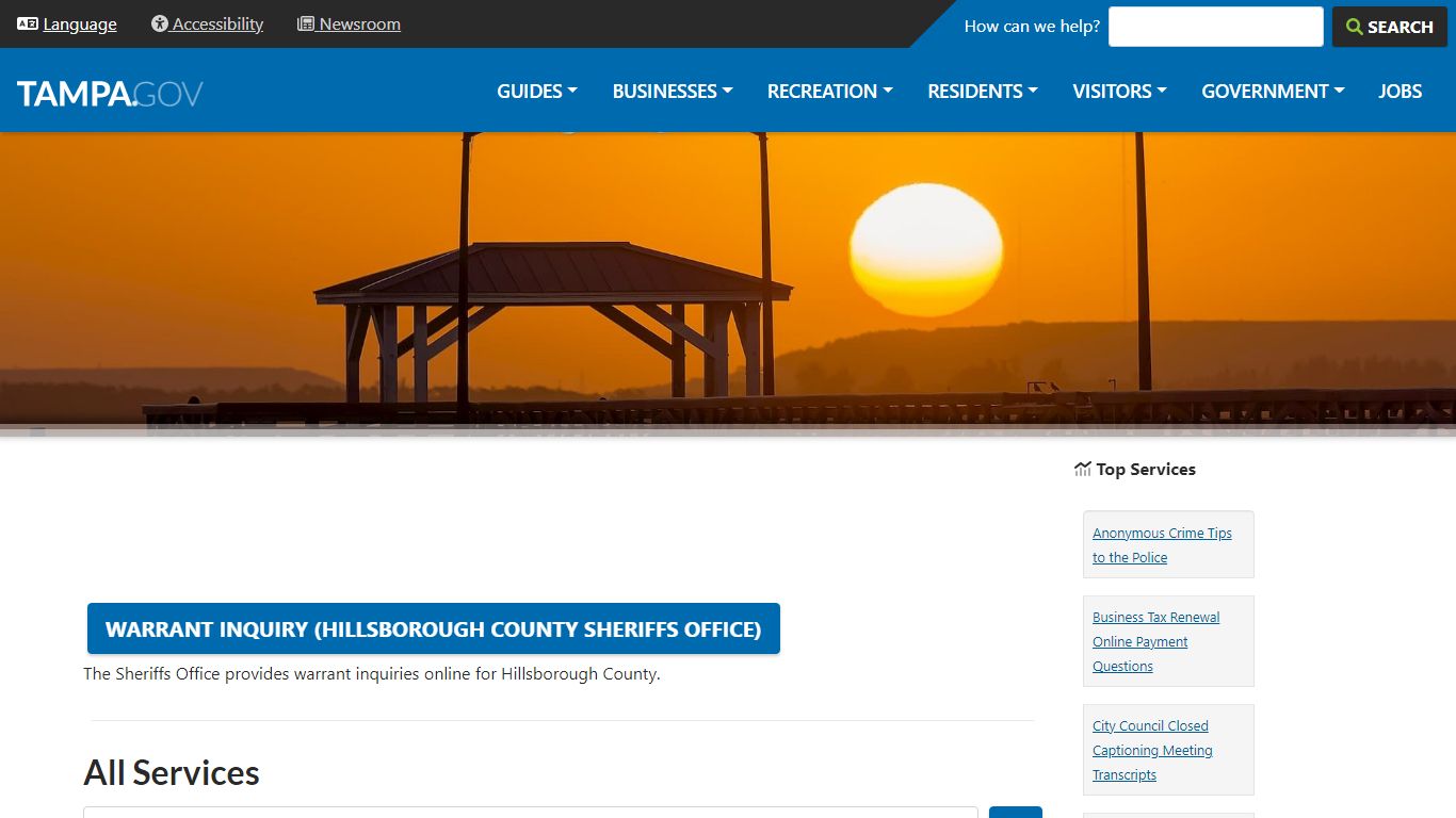 Warrant Inquiry (Hillsborough County Sheriffs Office)